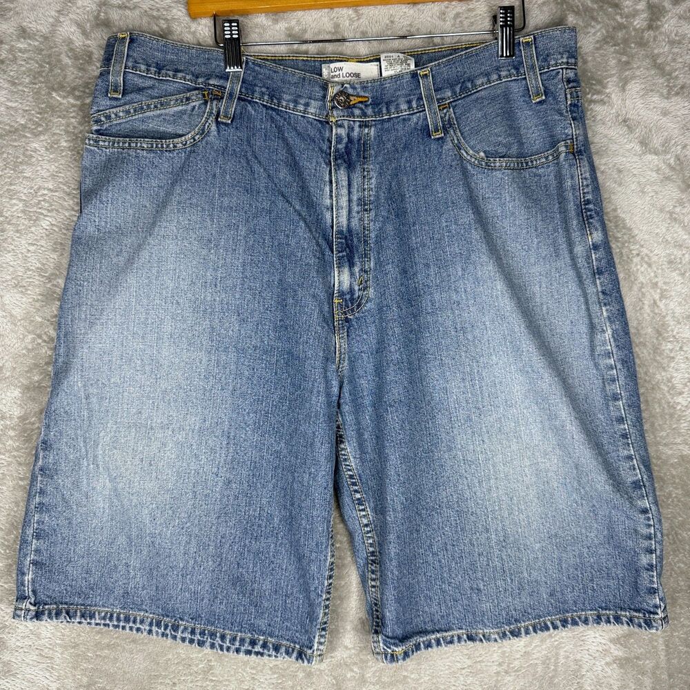 Vtg Levis Silvertab Shorts Mens 34 Denim Baggy Skater Y2K Low Loose Jean Jorts